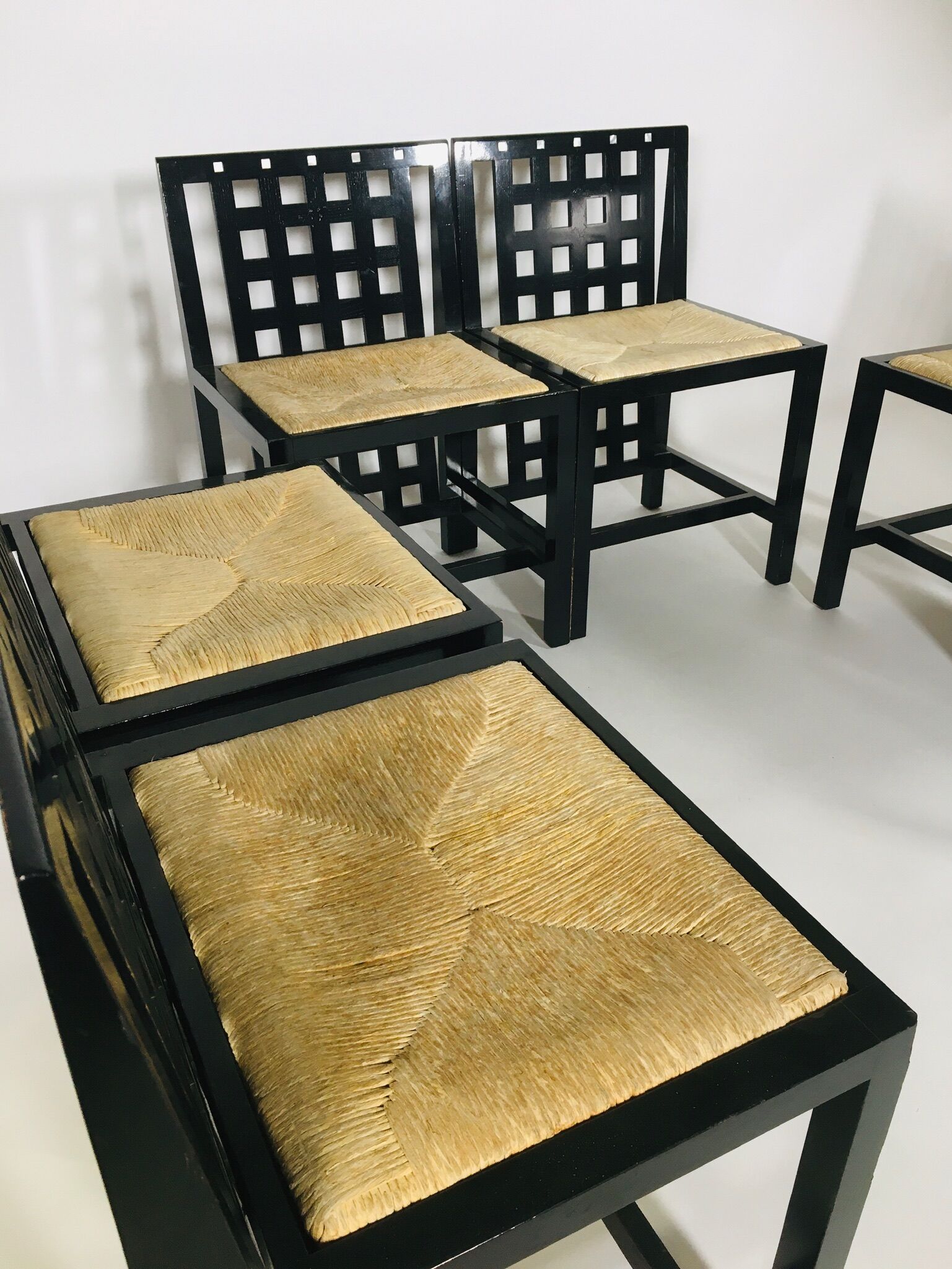 Suite of 6 chairs "Hill House" by Charles Rennie Mackintosh, Cassina edition
