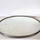 Antique oval mirror tray with metal frame