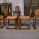 Ensemble de 5 chaises en chêne et jonc dans le goût de Charles Dudouyt 1950’s