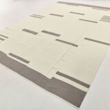 Kilim Gray Beige Ethnic Pattern Vintage Kilim Rug, 282x395Cm