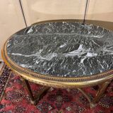 Louis XVI style pedestal table in gilded wood