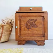 Small bedside table Art Deco wood