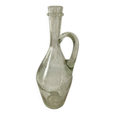 Bouteille carafe en verre bullé signée Biot teinte tilleul