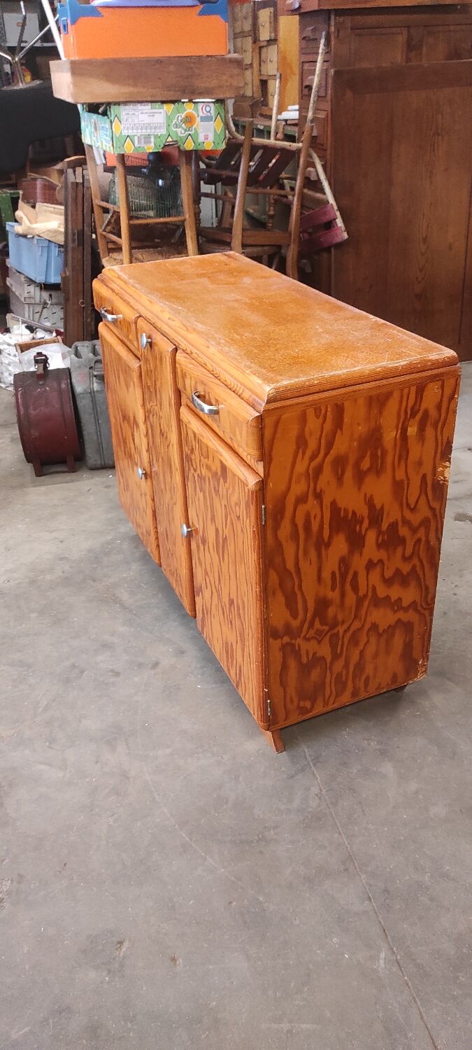 Low vintage Mado style Parisian sideboard 3 doors 2 drawers