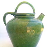 Green ceramic gargulette jug