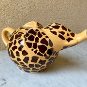 Teapot elephant glazed ceramic collector Giraffe 70s-80s