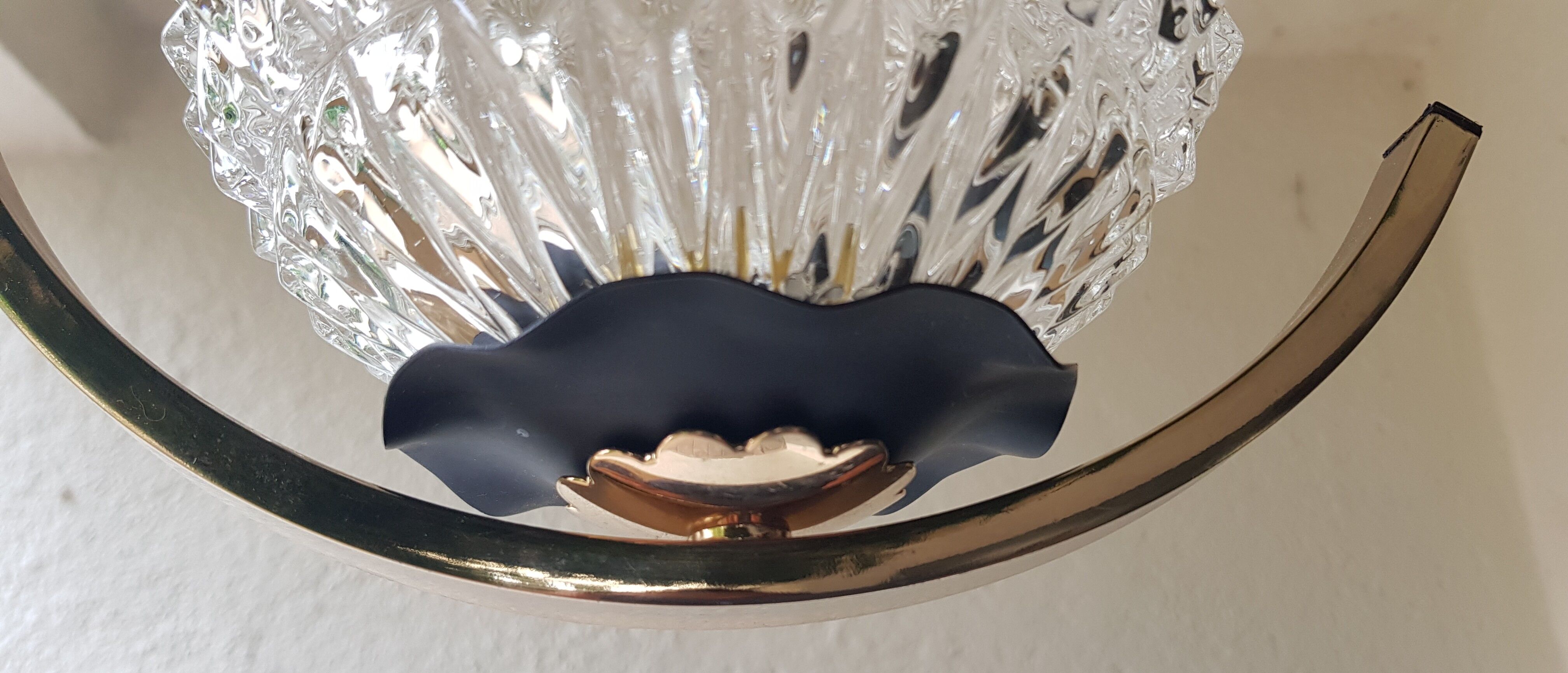 Glass and brass hanging lamp 60