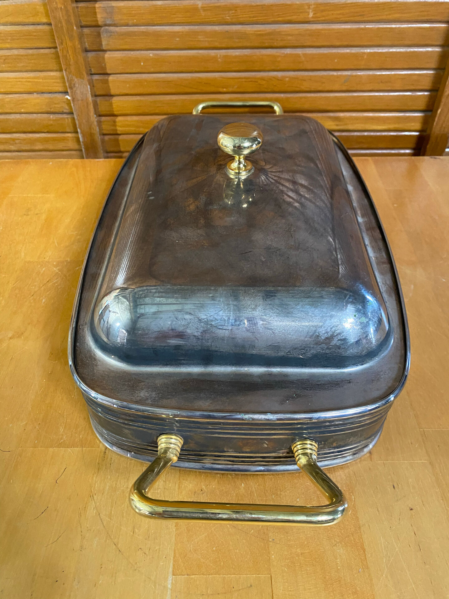 Antique Serving Dish 2R Silverplate Silver + Gold Medicine