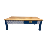 Table basse bleue