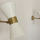 Paire d'appliques diabolo blanc