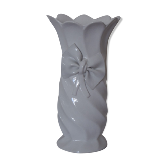 Vase ceramique blanc Bassano deco noeud