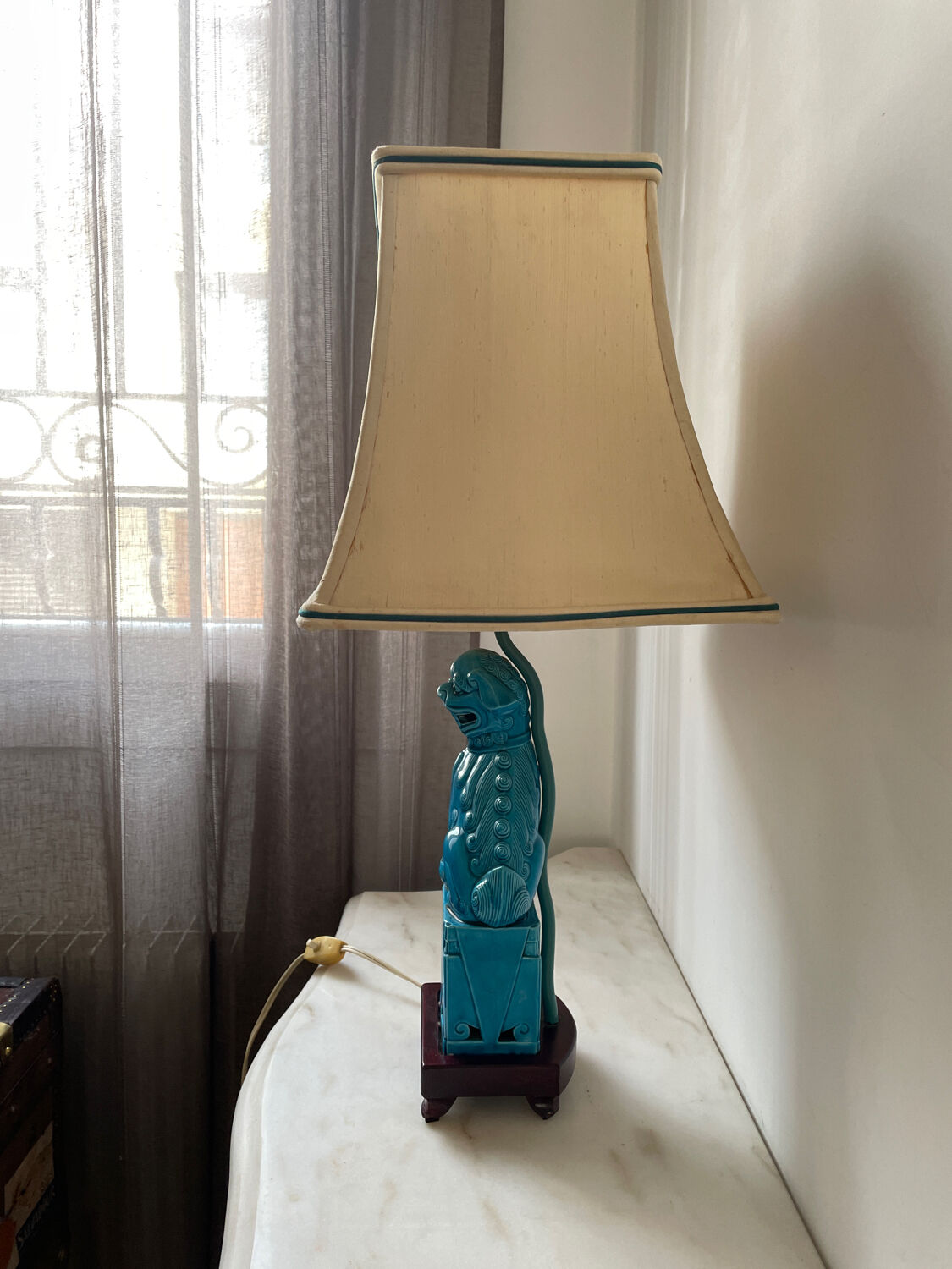 Lampe vintage céramique Hollywood Regency