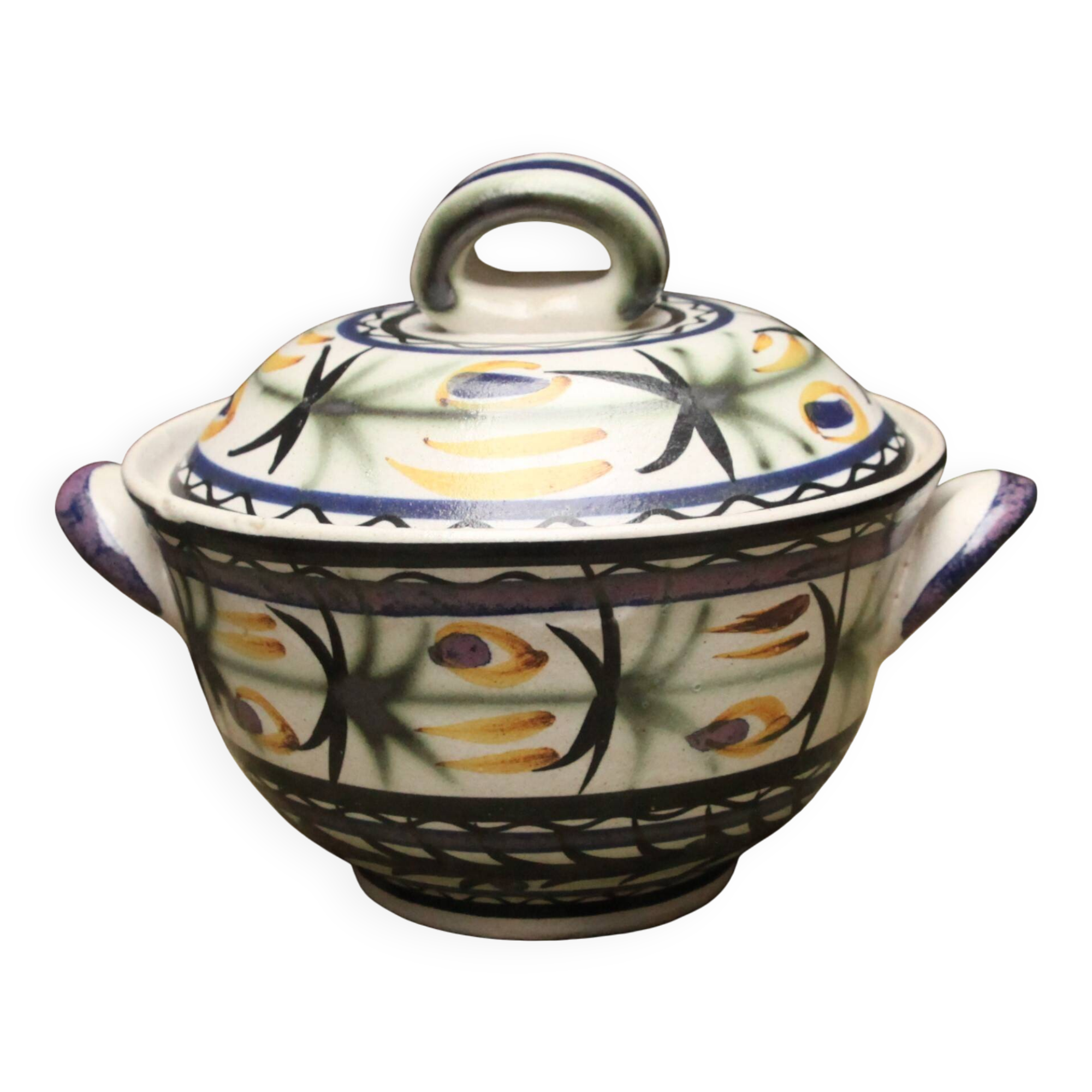Keraluc Quimper ceramic covered pot