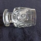 4 antique to digestive glasses in cut crystal and molded crystal decorated