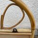 Vintage rattan wall shelf with mirror