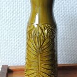 Gien  vase in olive green slurry 60s