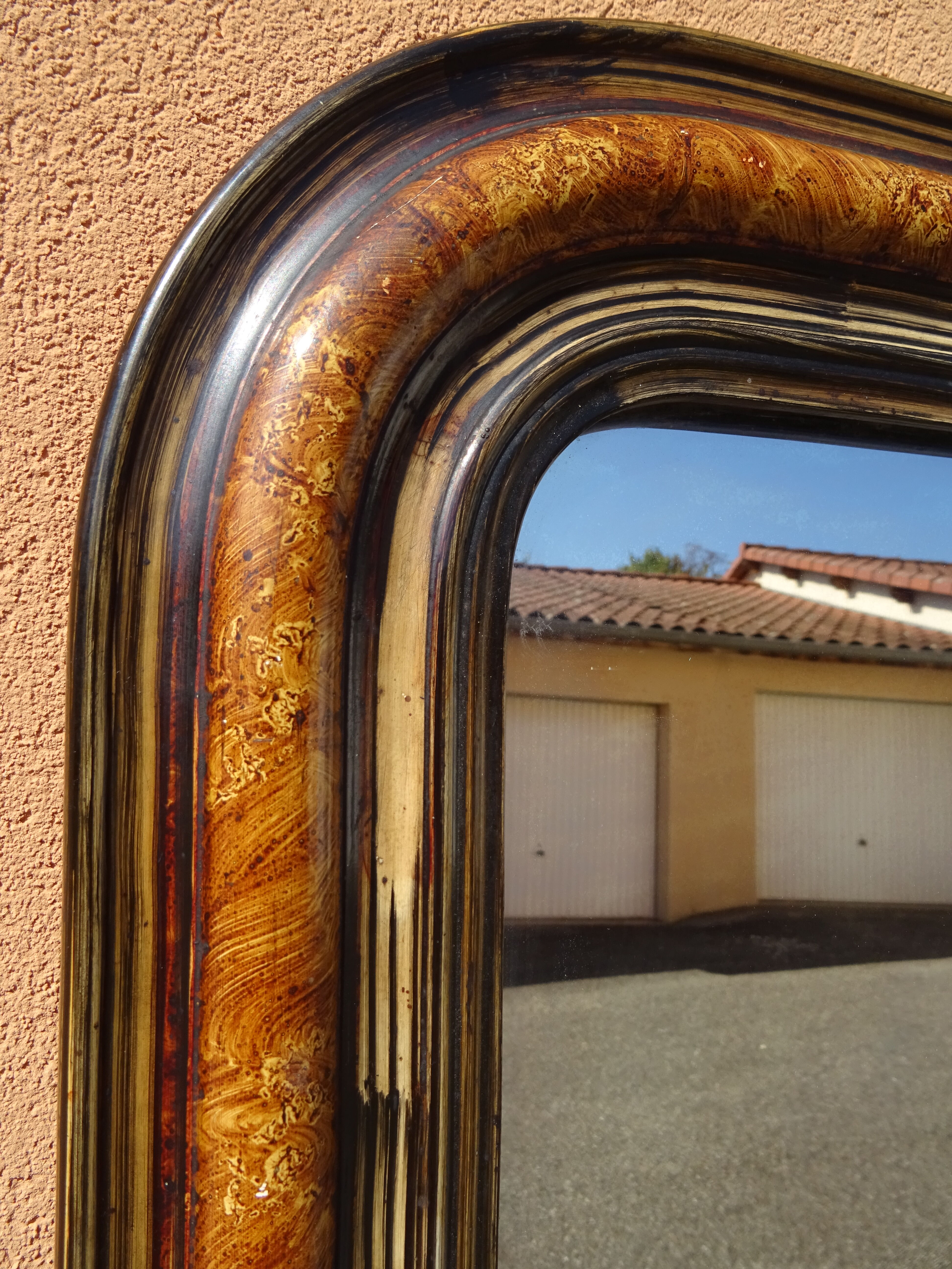 Old Louis Philippe 19th century mirror 89 x 65 cm