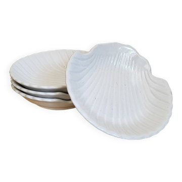 Vintage set of 4 shell-shaped bowls