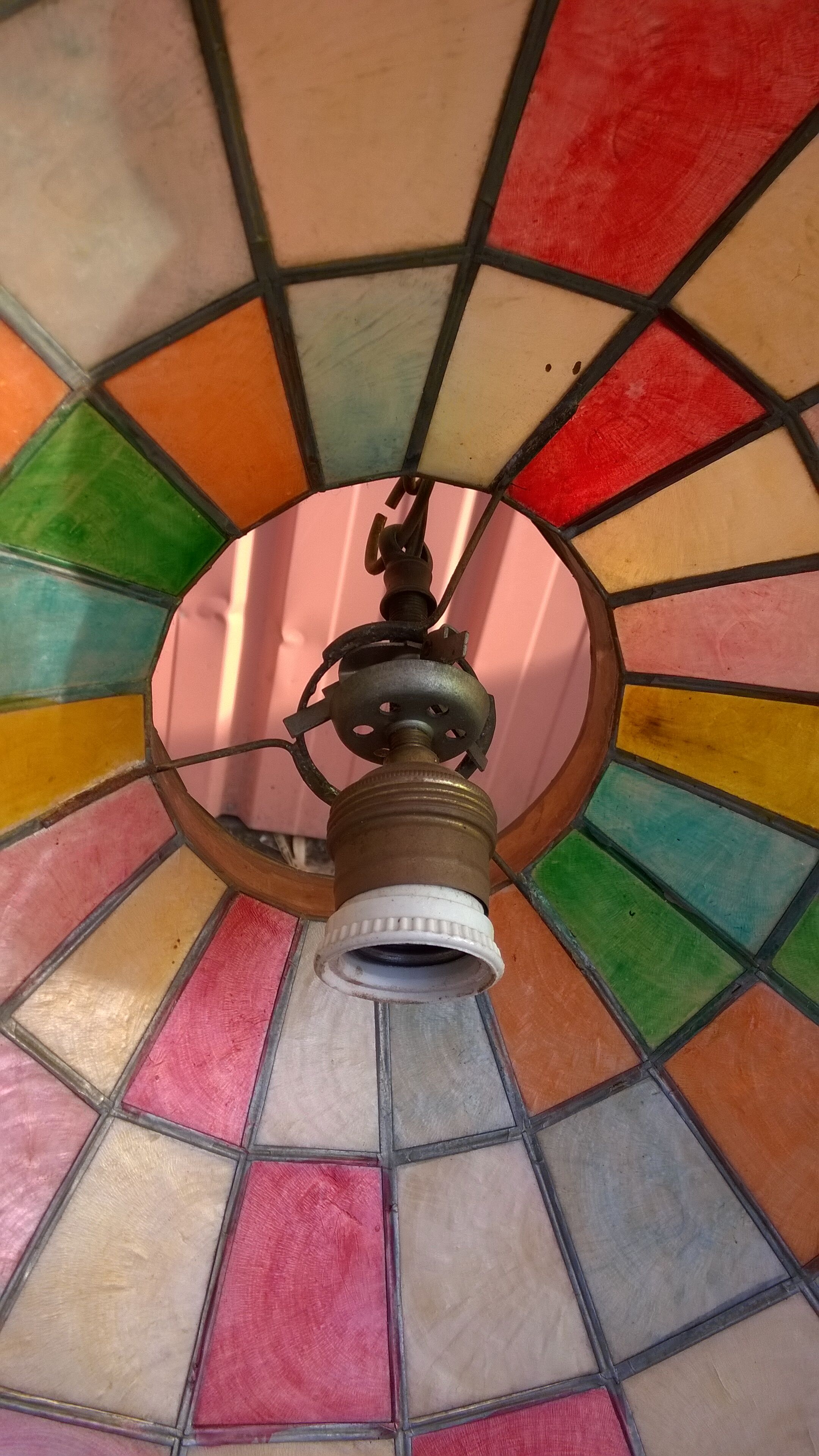 Multicolored mother-of-pearl chandelier