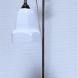 Art deco lamp silver and opaline brass