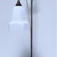 Lampe art déco laiton argenté et opaline