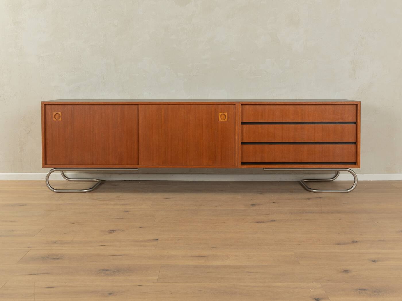 60s Sideboard with Drawers, Bauhaus Style