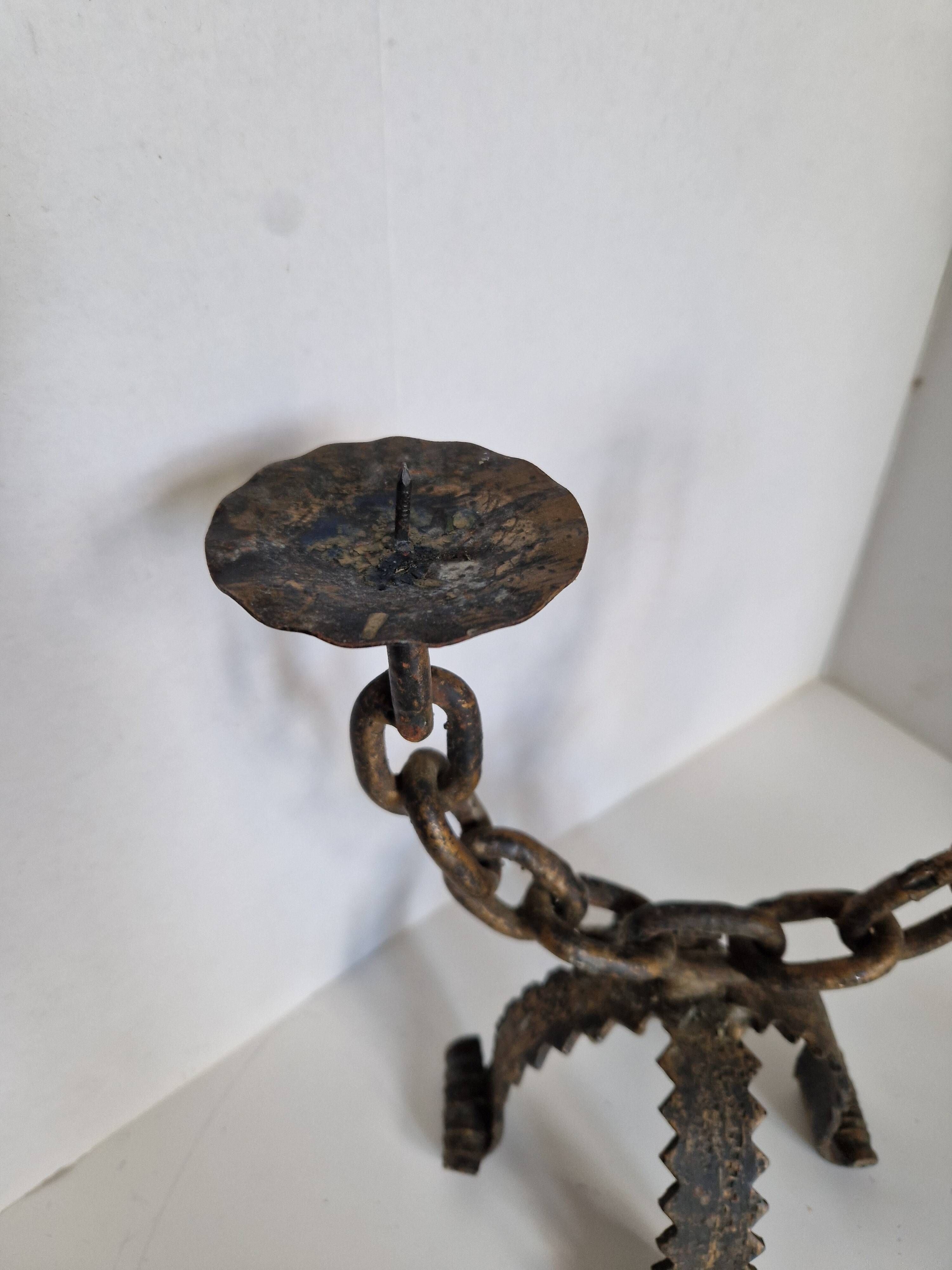 Pair of Brutalist Candelabra Candle Holders from the 60s 70s
