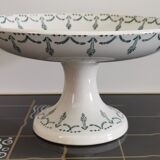 Old compotier iron earth gien green garland 1900-1930