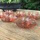 Set de 6 tasses et sous tasses Arcoroc en verre rose Vintage