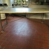 Wood and iron dining table