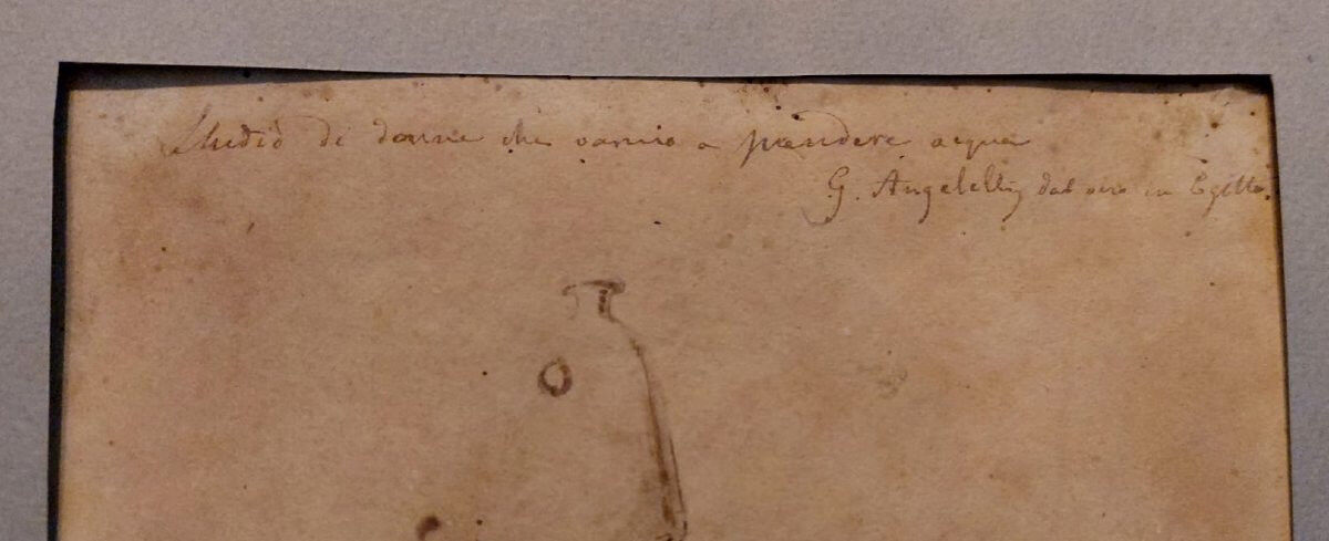 Giuseppe Angelelli 1803-1844. ink drawing on paper, study of women in Egypt