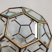 Adolf Loos style lamp in brass and faceted glass from the 1950s.