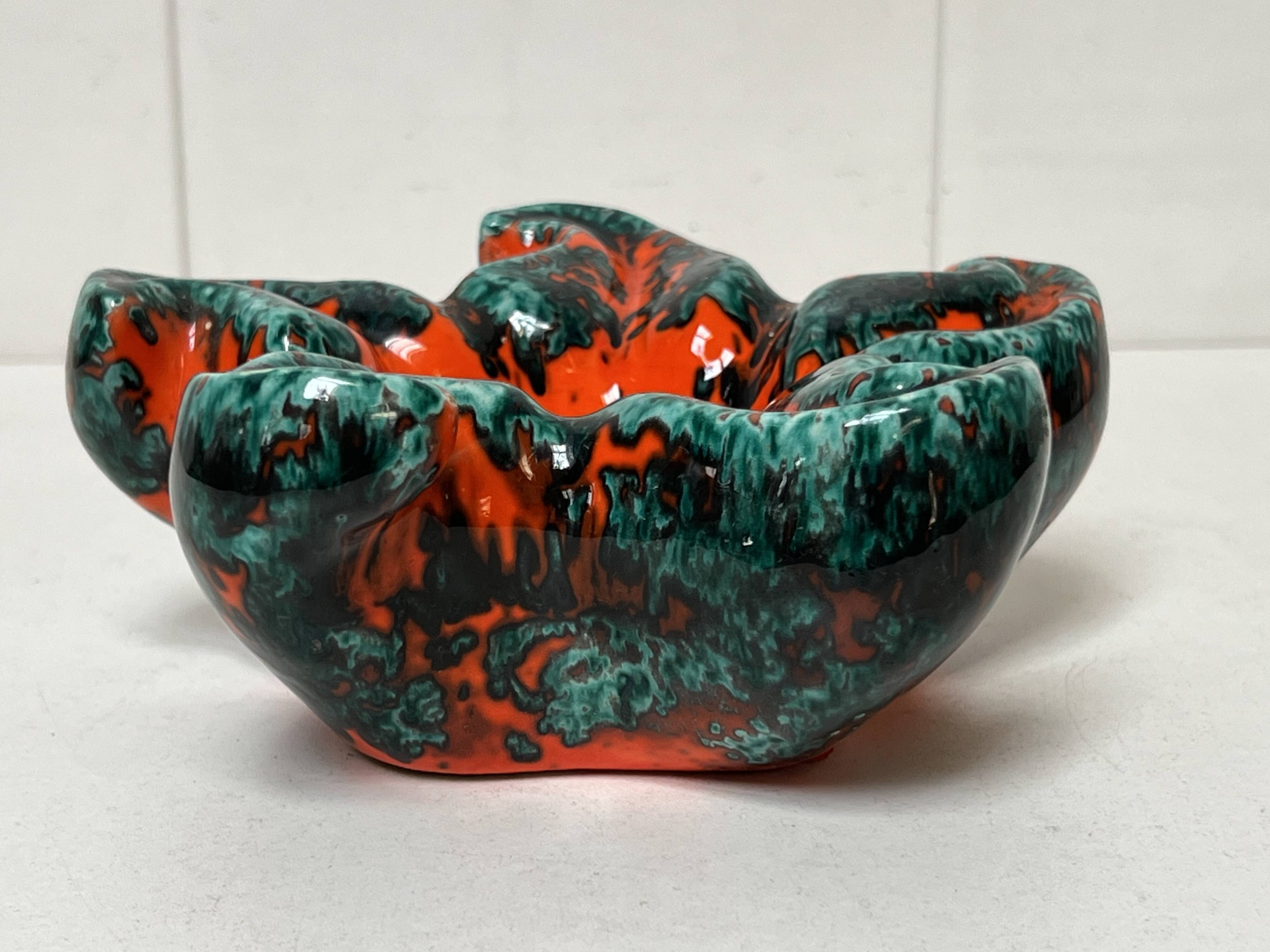 Starfish vallauris ceramic trinket tray, 20th century