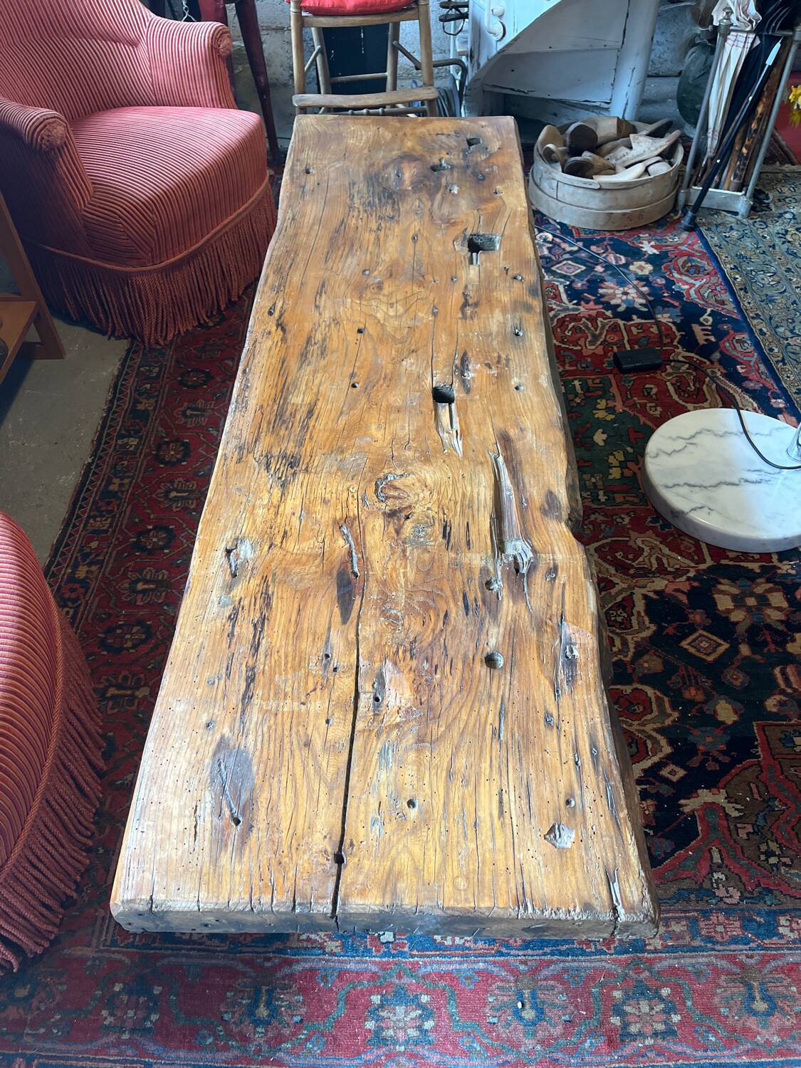 Brutalist elm coffee table