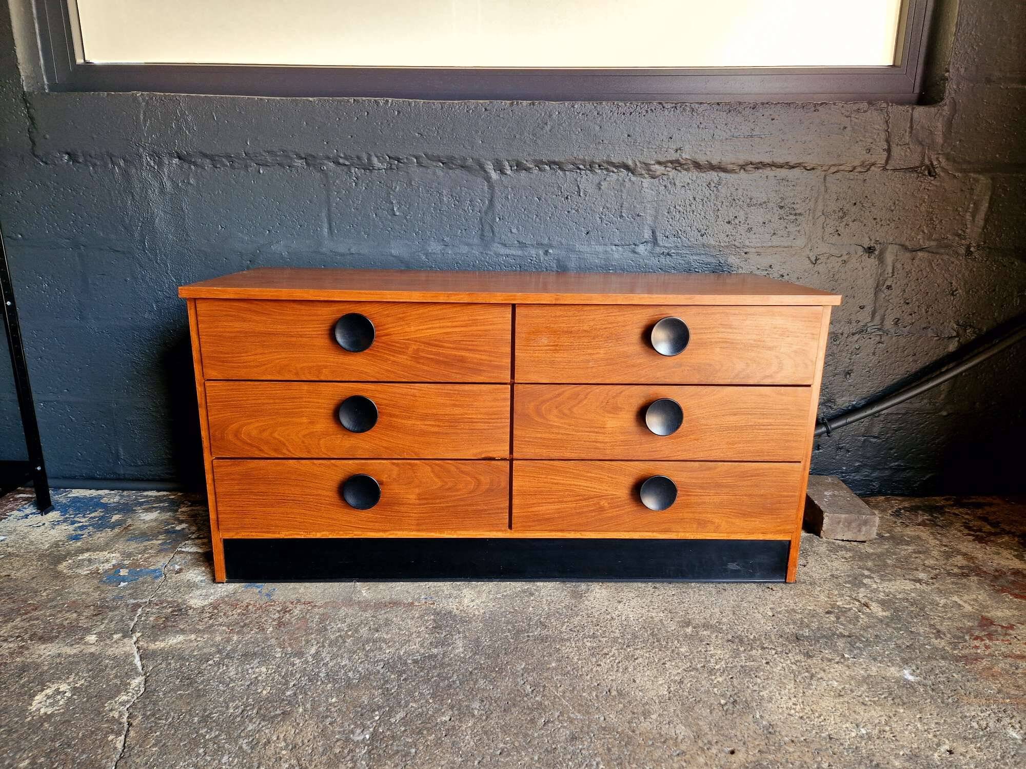 6-drawer chest of drawers in rosewood, 1960s-70s