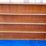 Scandinavian wall shelf in teak veneer L 229 cm