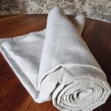 Antique French hand-woven sheet – Natural linen, early 20th century, 210 × 280 cm, 2 kg