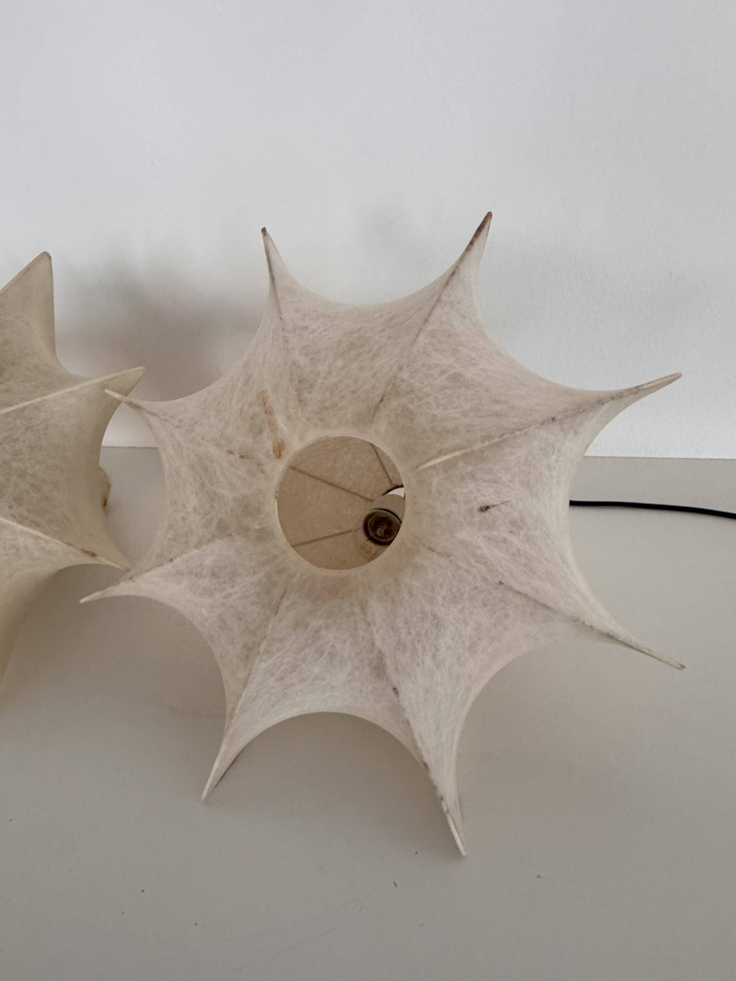 Pair of Italian Designer Cocoon Pendant lights original from the 1960s