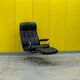 Ekornes Stressless Chair with Ottoman - Chrome Frame (1970s)