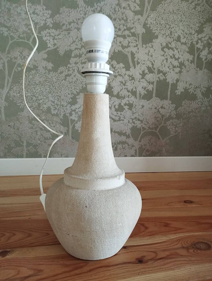 pied de lampe vintage en grès chamotté