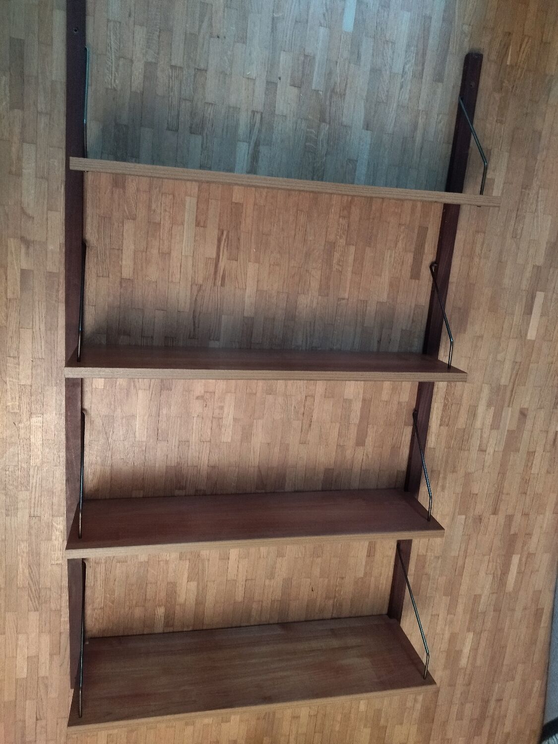 Teak wall shelf