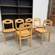 Set of 6 beech chairs