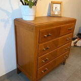 Très belle commode vintage en chêne miel