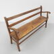 Oak cafe sofa with armrests 160 cm long