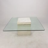 Italian Travertine Coffee Table, 1980s