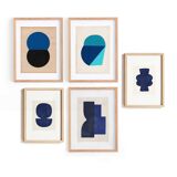 collection of 5 abstract paintings on paper signed Eawy