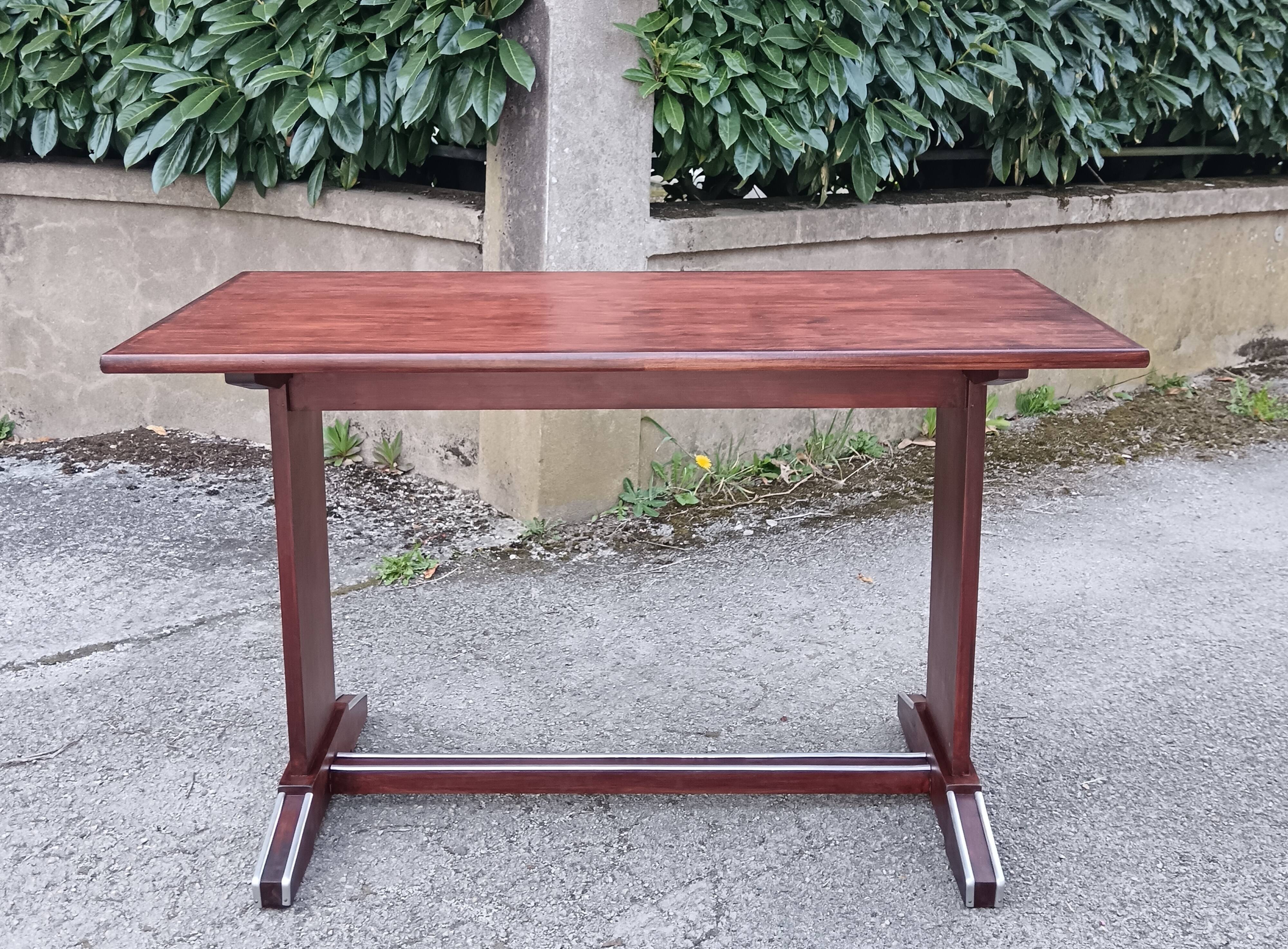 restored bistro table teak finish 1950