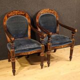 Pair of 19th century French Charles X armchairs