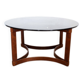 Scandinavian coffee table bent wood and glass