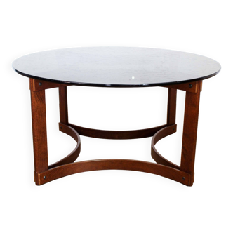 Table basse scandinave bois cintré et verre